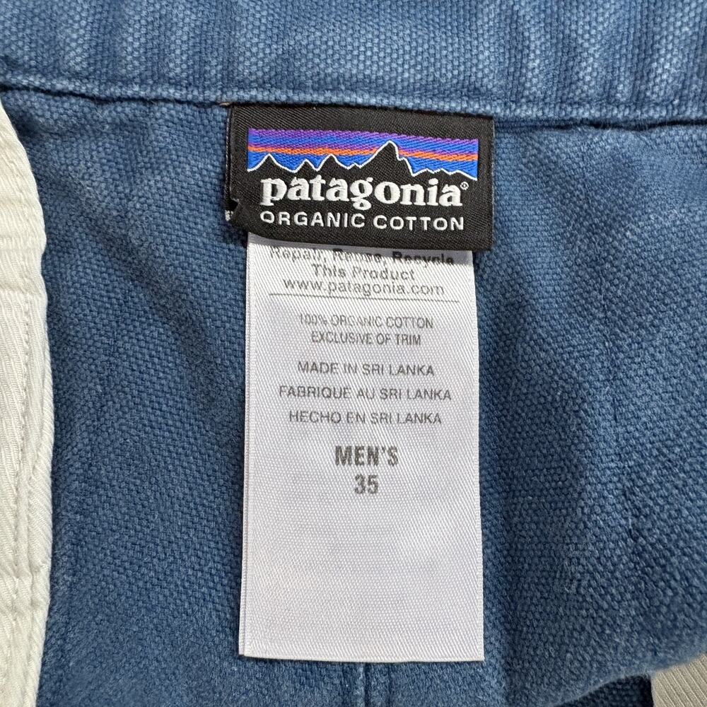 Patagonia Stand Up Shorts Mens 35 Blue Organic Cotton Canvas Chino 4.5" Inseam - Picture 3 of 12